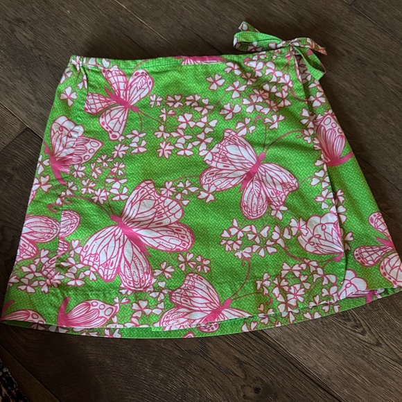 Lilly Pulitzer butterfly cotton  wrap skirt - Picture 1 of 4